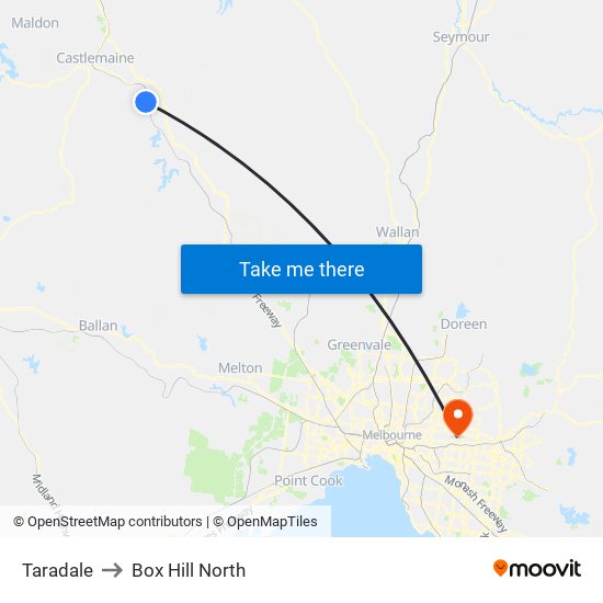 Taradale to Box Hill North map