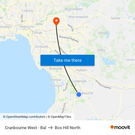 Cranbourne West - Bal to Box Hill North map