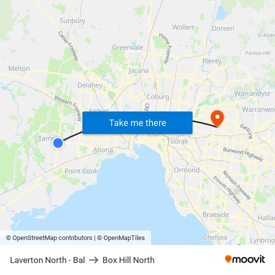 Laverton North - Bal to Box Hill North map