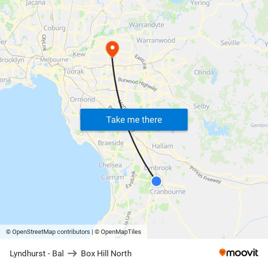 Lyndhurst - Bal to Box Hill North map