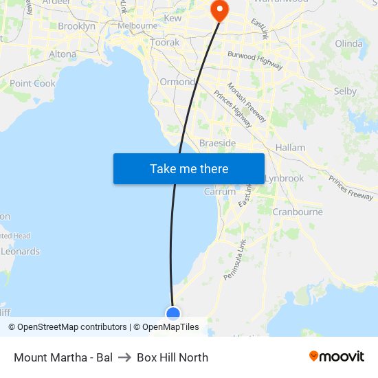 Mount Martha - Bal to Box Hill North map