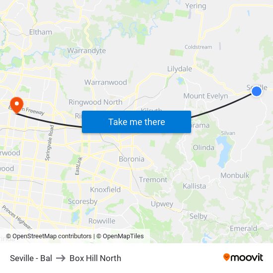 Seville - Bal to Box Hill North map