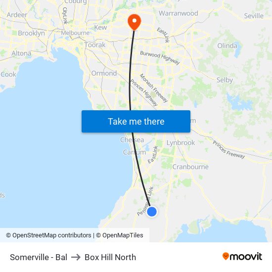 Somerville - Bal to Box Hill North map