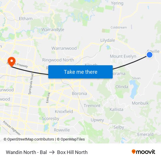 Wandin North - Bal to Box Hill North map