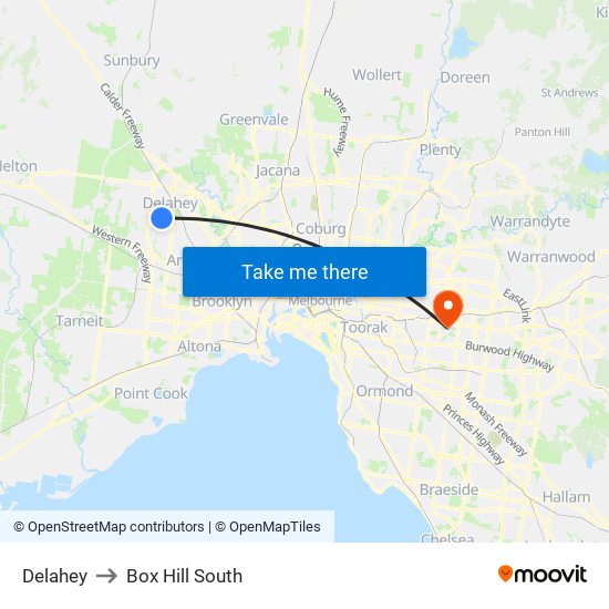 Delahey to Box Hill South map