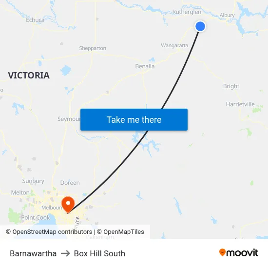 Barnawartha to Box Hill South map