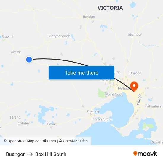 Buangor to Box Hill South map