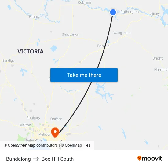 Bundalong to Box Hill South map