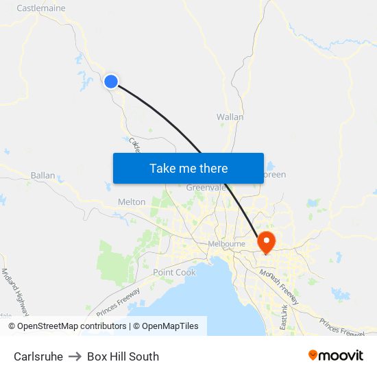 Carlsruhe to Box Hill South map