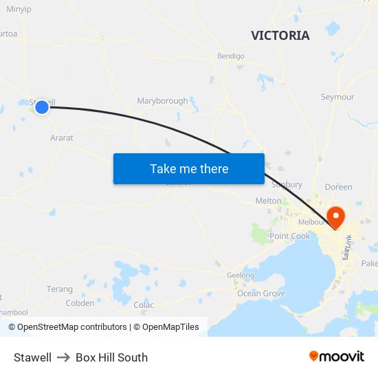 Stawell to Box Hill South map