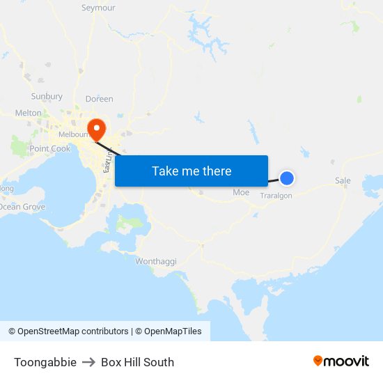 Toongabbie to Box Hill South map