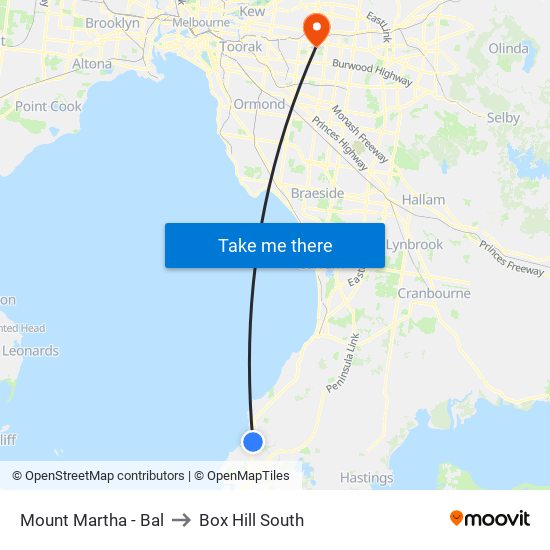 Mount Martha - Bal to Box Hill South map