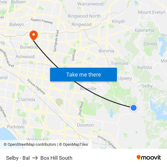 Selby - Bal to Box Hill South map