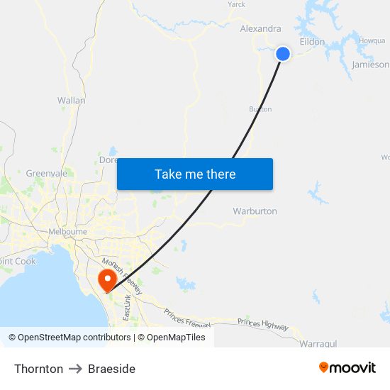 Thornton to Braeside map