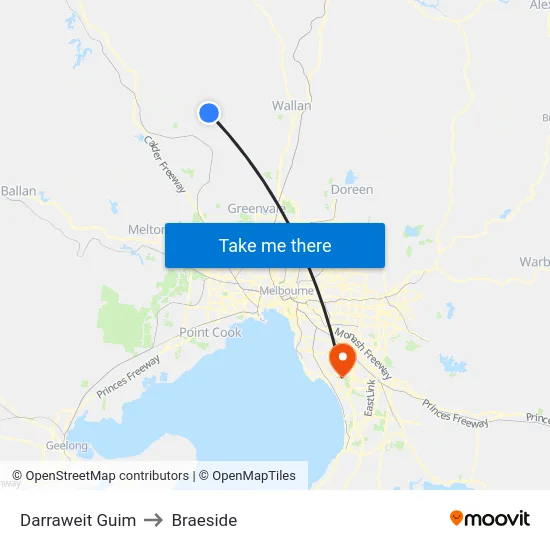 Darraweit Guim to Braeside map