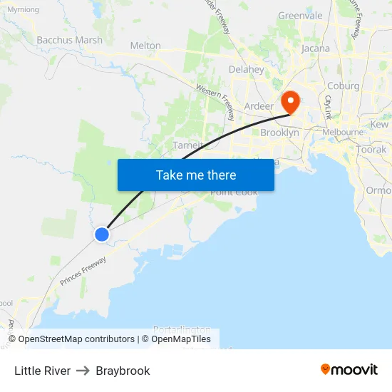 Little River to Braybrook map