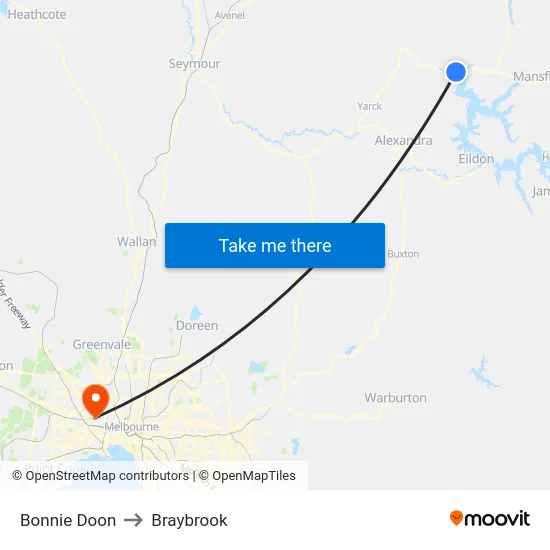 Bonnie Doon to Braybrook map