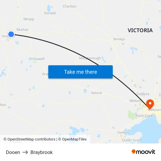 Dooen to Braybrook map