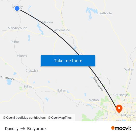 Dunolly to Braybrook map