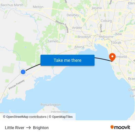 Little River to Brighton map