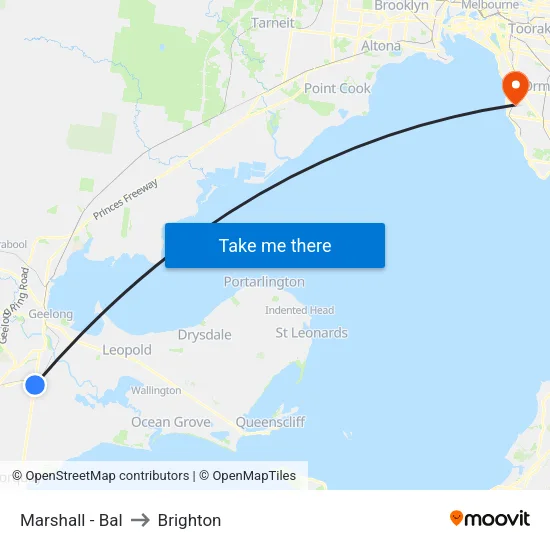 Marshall - Bal to Brighton map