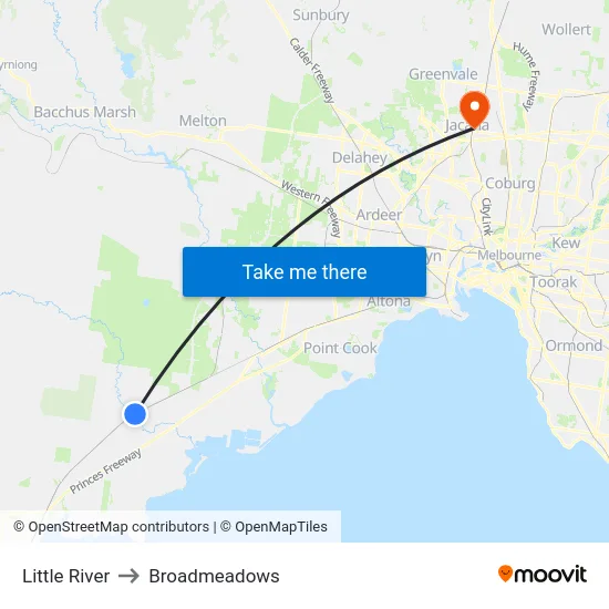 Little River to Broadmeadows map