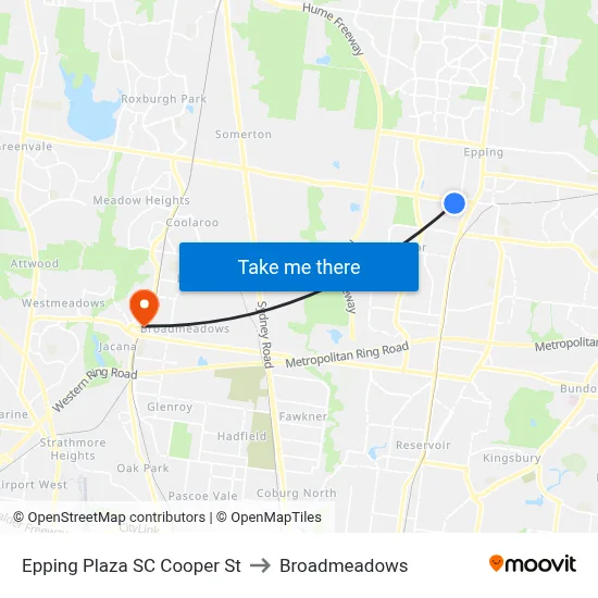Epping Plaza SC Cooper St to Broadmeadows map