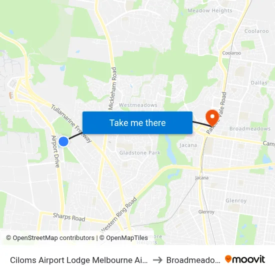 Ciloms Airport Lodge Melbourne Airport to Broadmeadows map