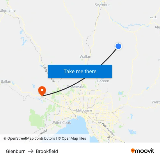 Glenburn to Brookfield map