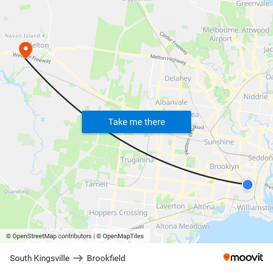 South Kingsville to Brookfield map