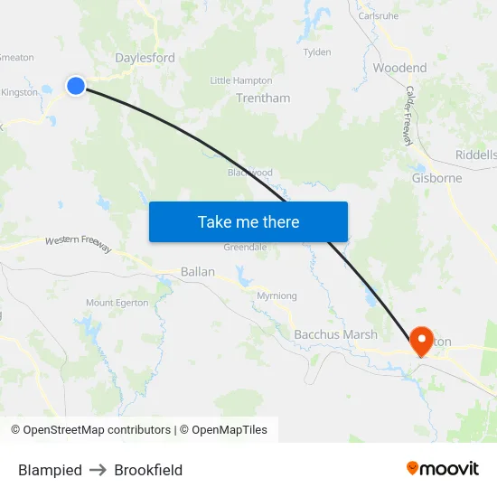 Blampied to Brookfield map