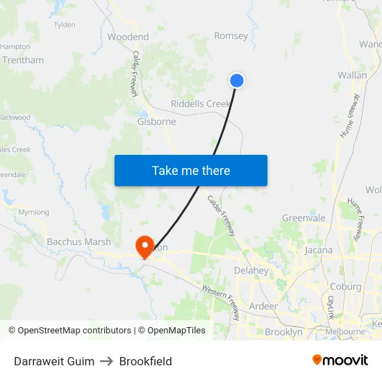 Darraweit Guim to Brookfield map