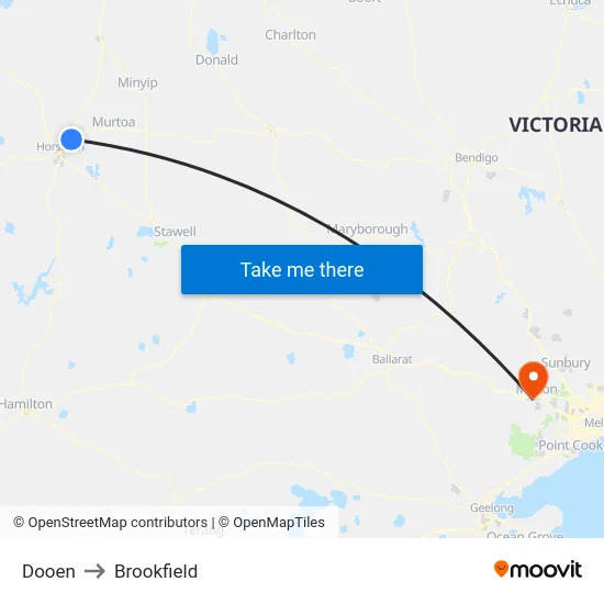 Dooen to Brookfield map