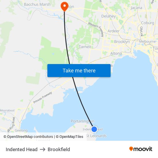 Indented Head to Brookfield map