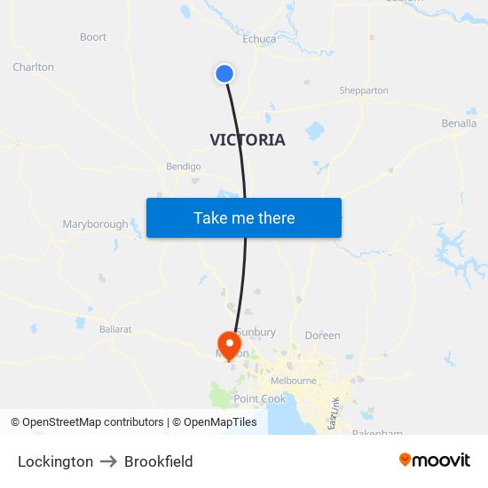 Lockington to Brookfield map