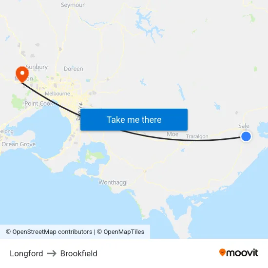 Longford to Brookfield map