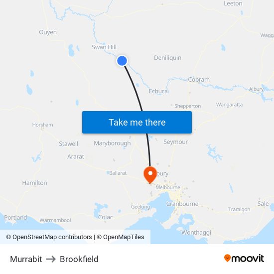 Murrabit to Brookfield map