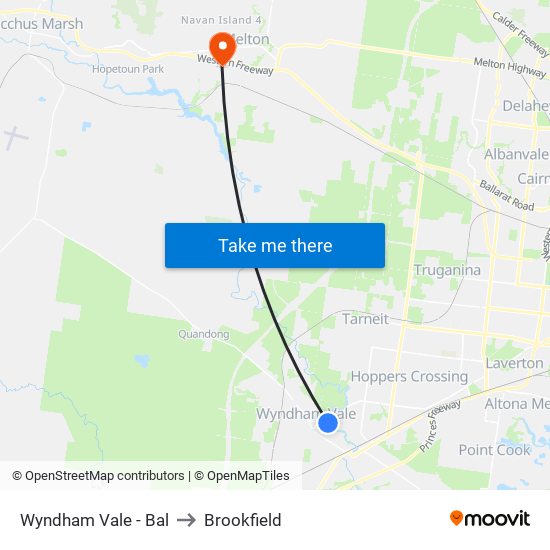 Wyndham Vale - Bal to Brookfield map