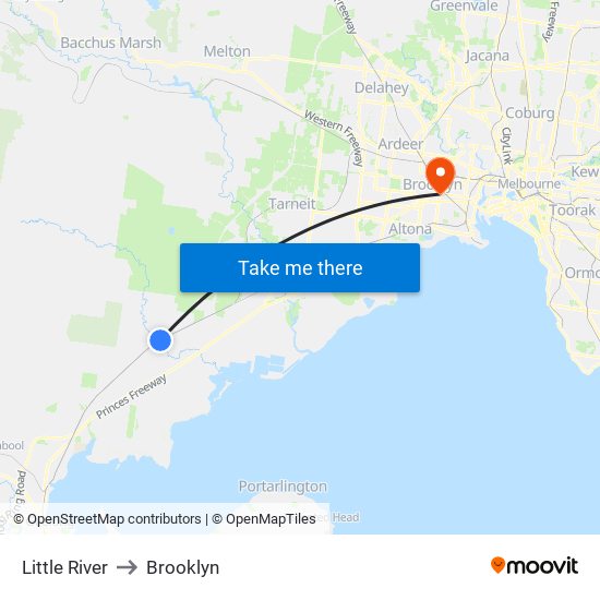 Little River to Brooklyn map