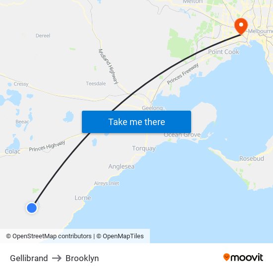 Gellibrand to Brooklyn map