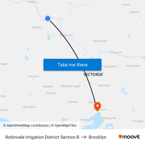 Robinvale Irrigation District Section B to Brooklyn map