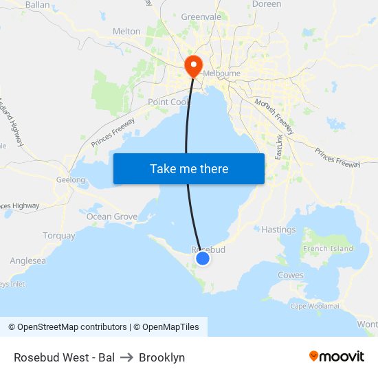 Rosebud West - Bal to Brooklyn map