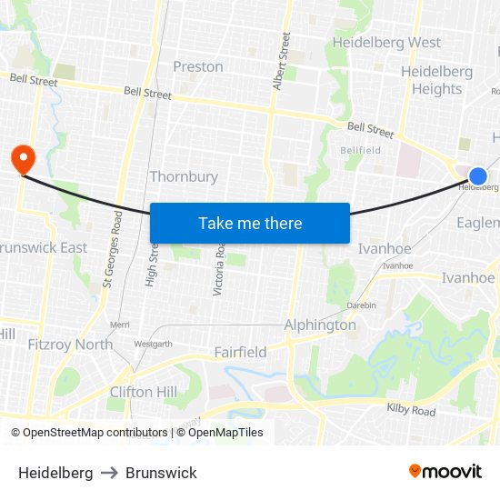 Heidelberg to Brunswick map