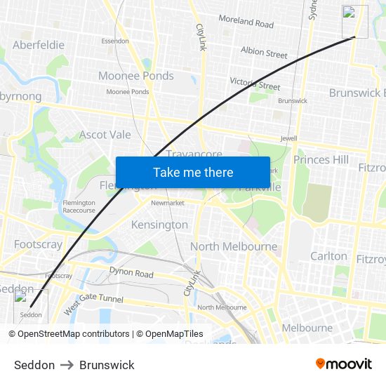 Seddon to Brunswick map