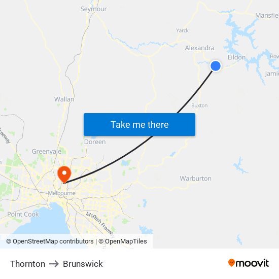 Thornton to Brunswick map