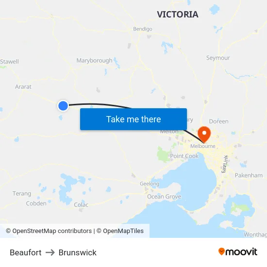 Beaufort to Brunswick map