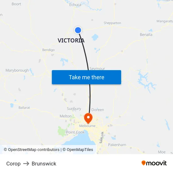 Corop to Brunswick map