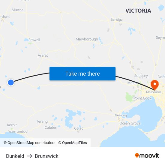 Dunkeld to Brunswick map