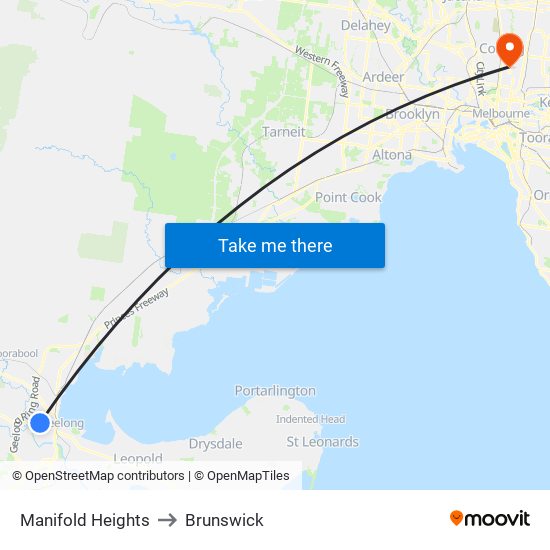 Manifold Heights to Brunswick map