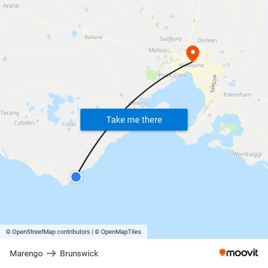Marengo to Brunswick map
